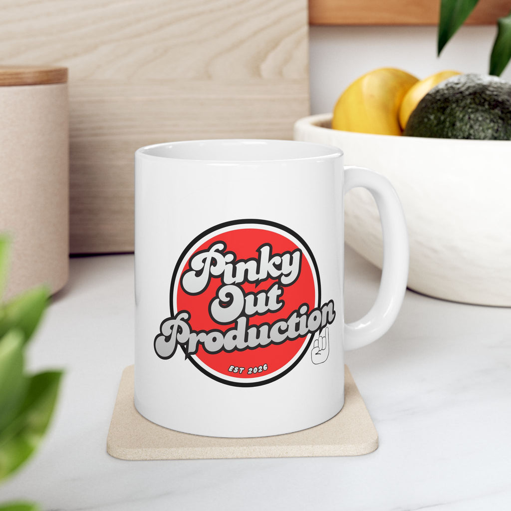 Pinky Out Ceramic Mug – Retro "Satisfaction" Coffee Cup (11oz & 15oz)