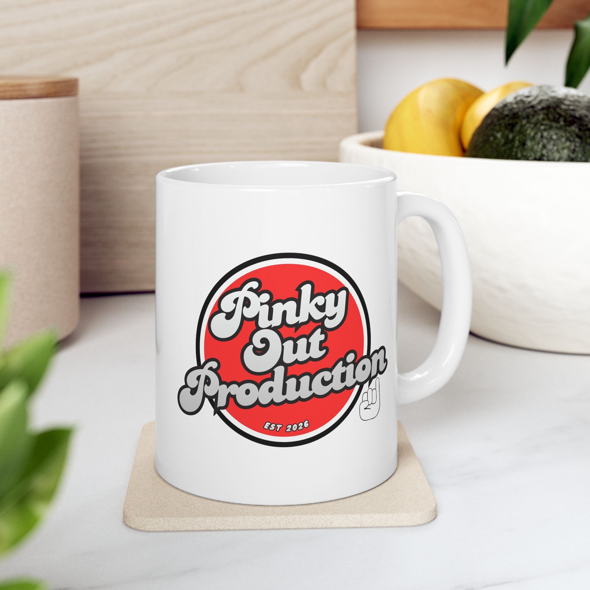 Pinky Out Ceramic Mug – Retro "Satisfaction" Coffee Cup (11oz & 15oz)
