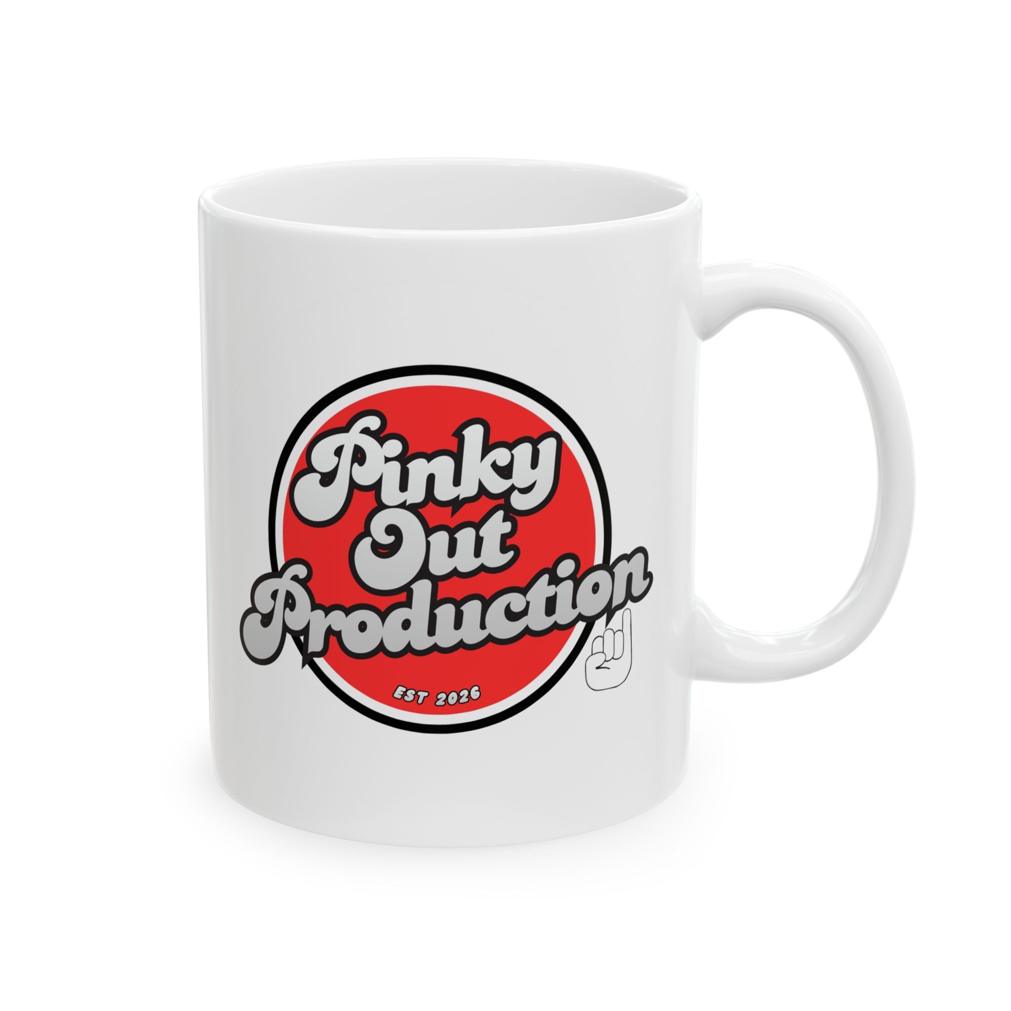 Pinky Out Ceramic Mug – Retro "Satisfaction" Coffee Cup (11oz & 15oz)