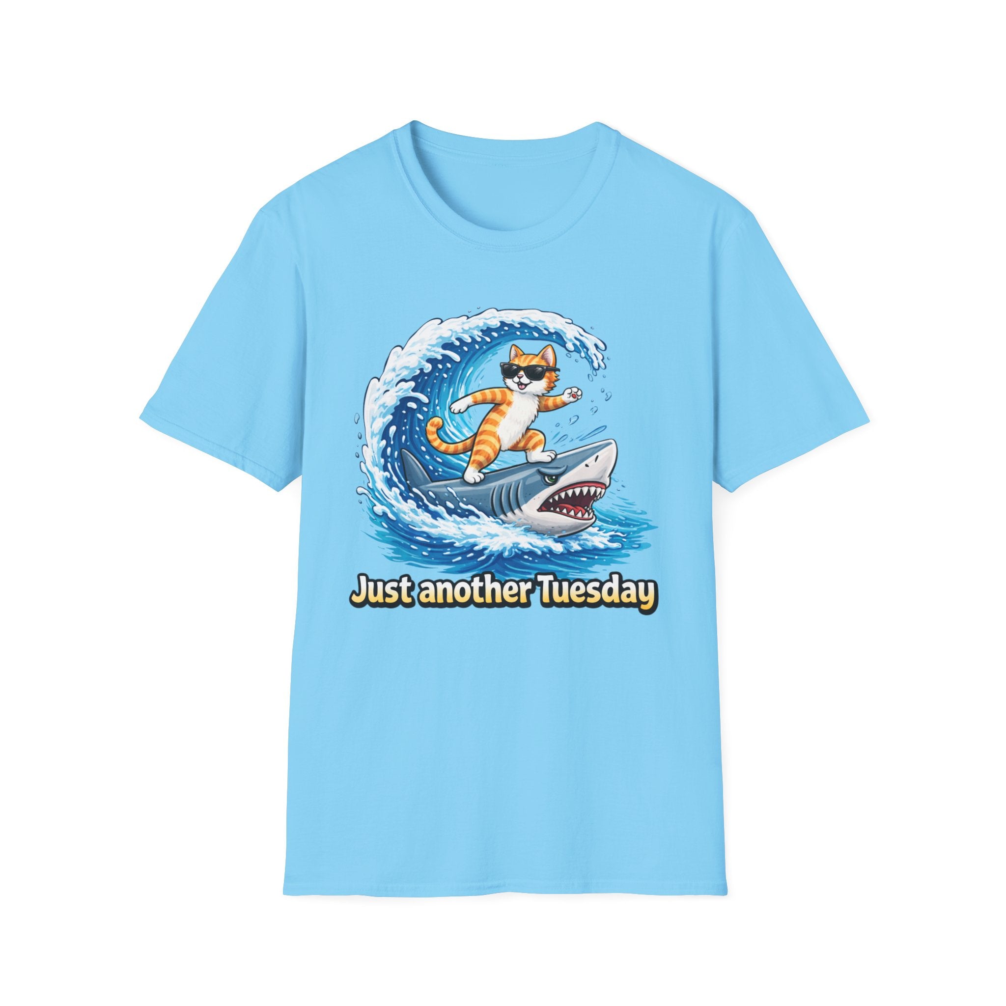 Just Another Tuesday Cat Surfing T-Shirt