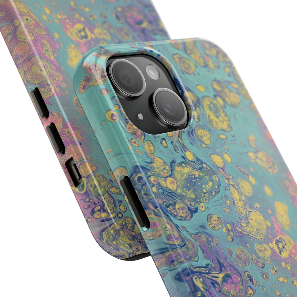 Marbled Pastel Tough Phone Case — Iridescent Fluid Art Protection