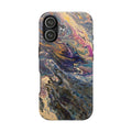 Marbled Abstract Tough Phone Case — Swirled Paint Art Protective Cover