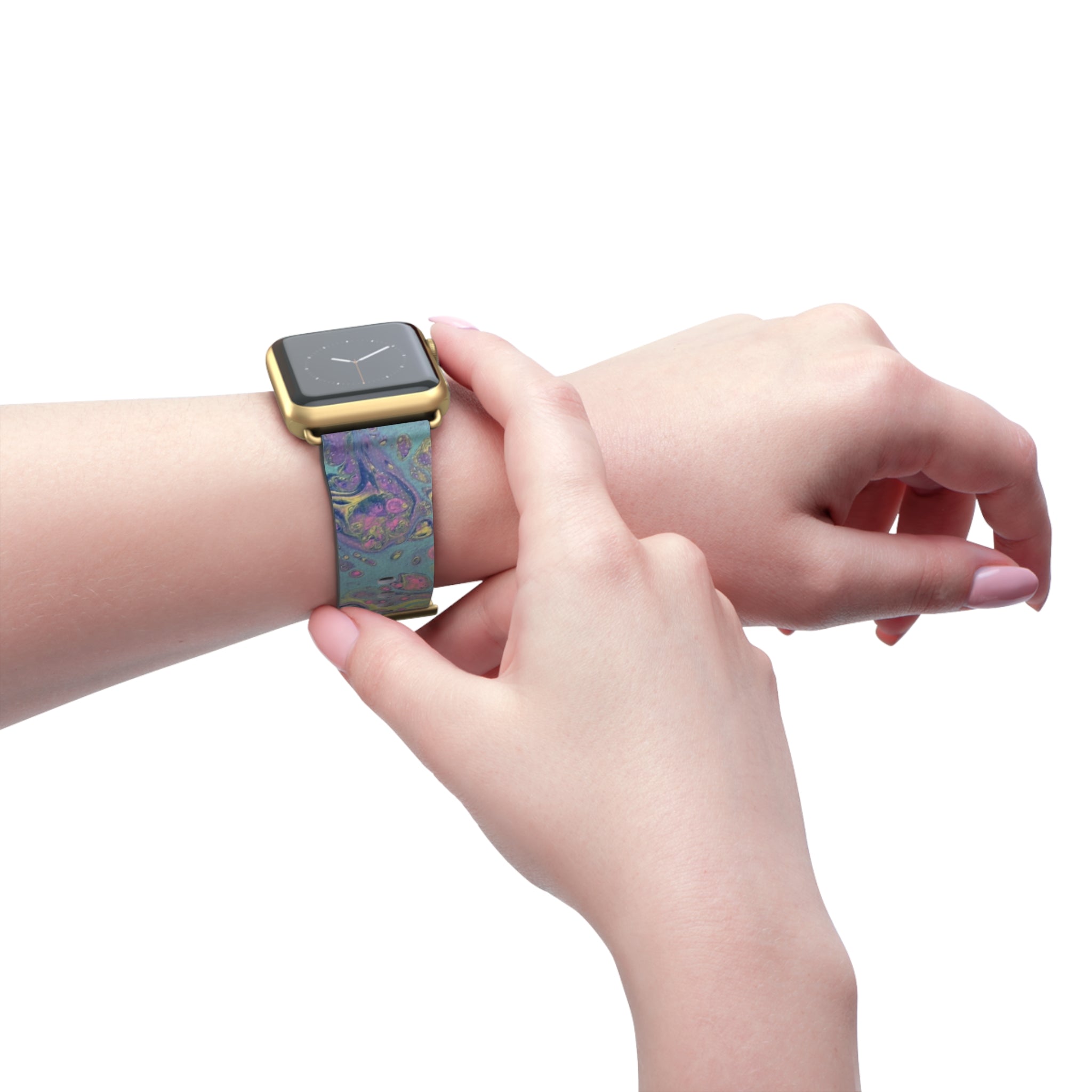 Colorful Fluid Art Apple Watch Strap
