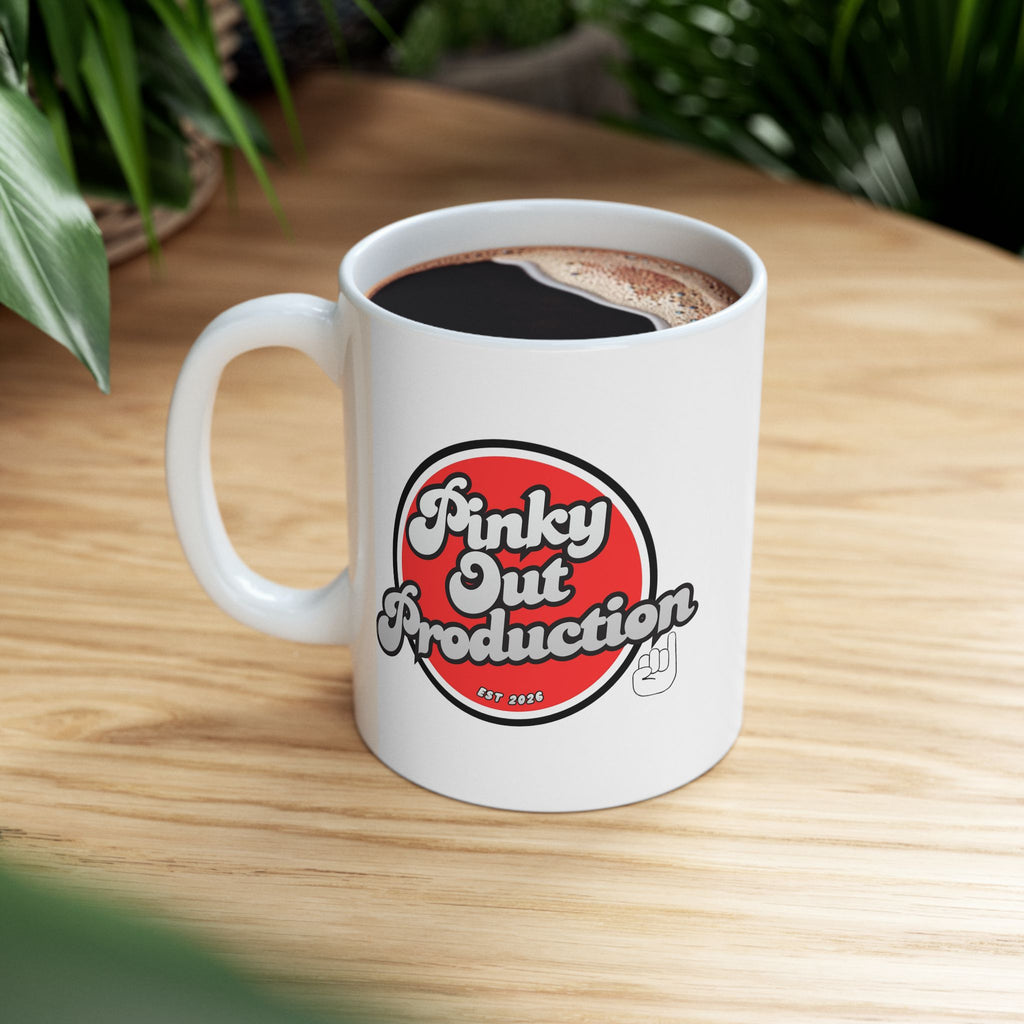 Pinky Out Ceramic Mug – Retro "Satisfaction" Coffee Cup (11oz & 15oz)