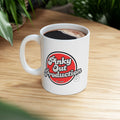 Pinky Out Ceramic Mug – Retro "Satisfaction" Coffee Cup (11oz & 15oz)