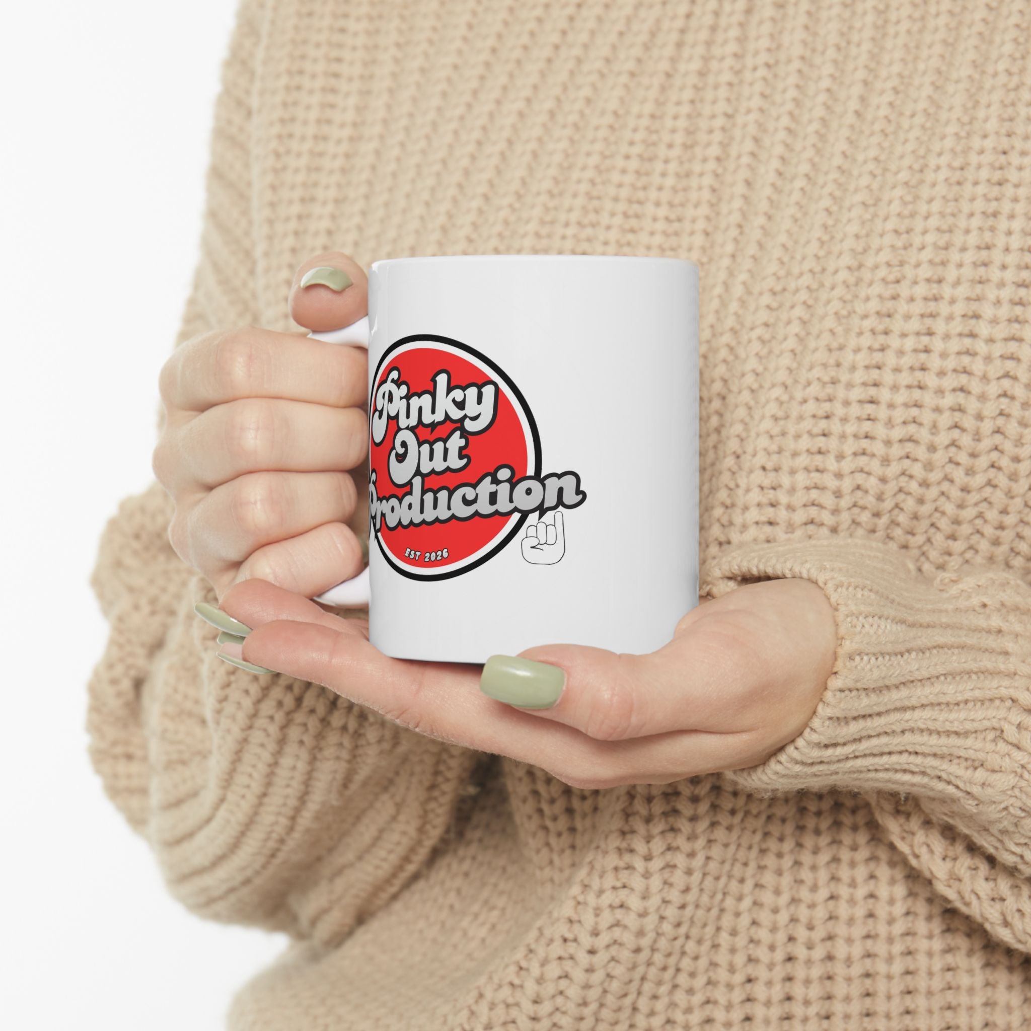 Pinky Out Ceramic Mug – Retro "Satisfaction" Coffee Cup (11oz & 15oz)