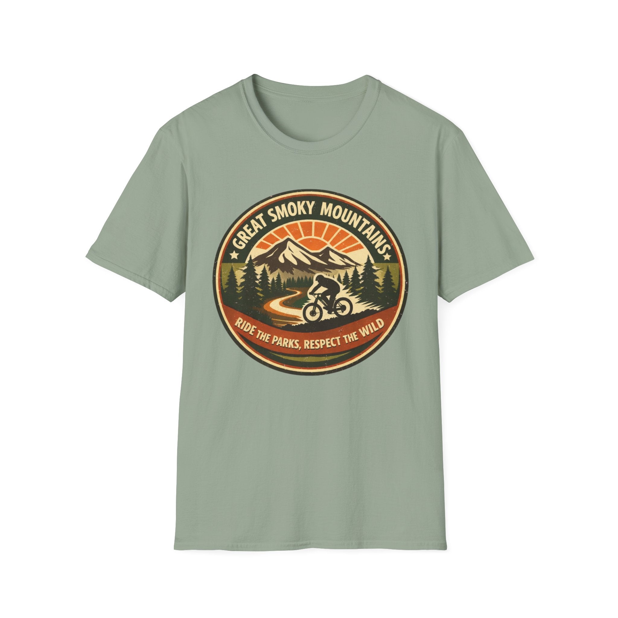 Great Smoky Mountains Bicycle T-Shirt – "Ride the Parks, Respect the Wild" Adventure Tee