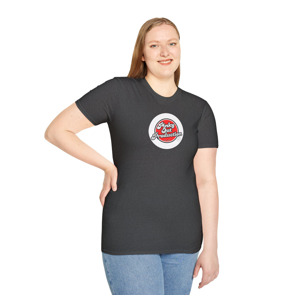 Retro Logo T-Shirt — "Pinky Out Productions" Graphic Tee