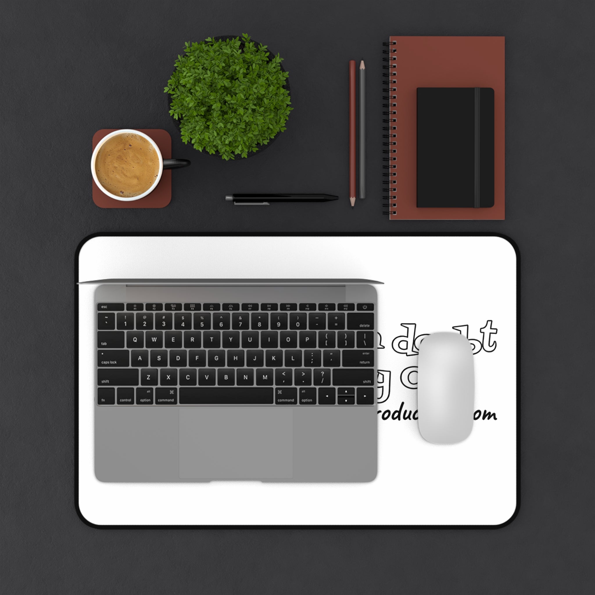 Desk Mat — "When in Doubt Pinky Out" Branded Logo Mouse Pad