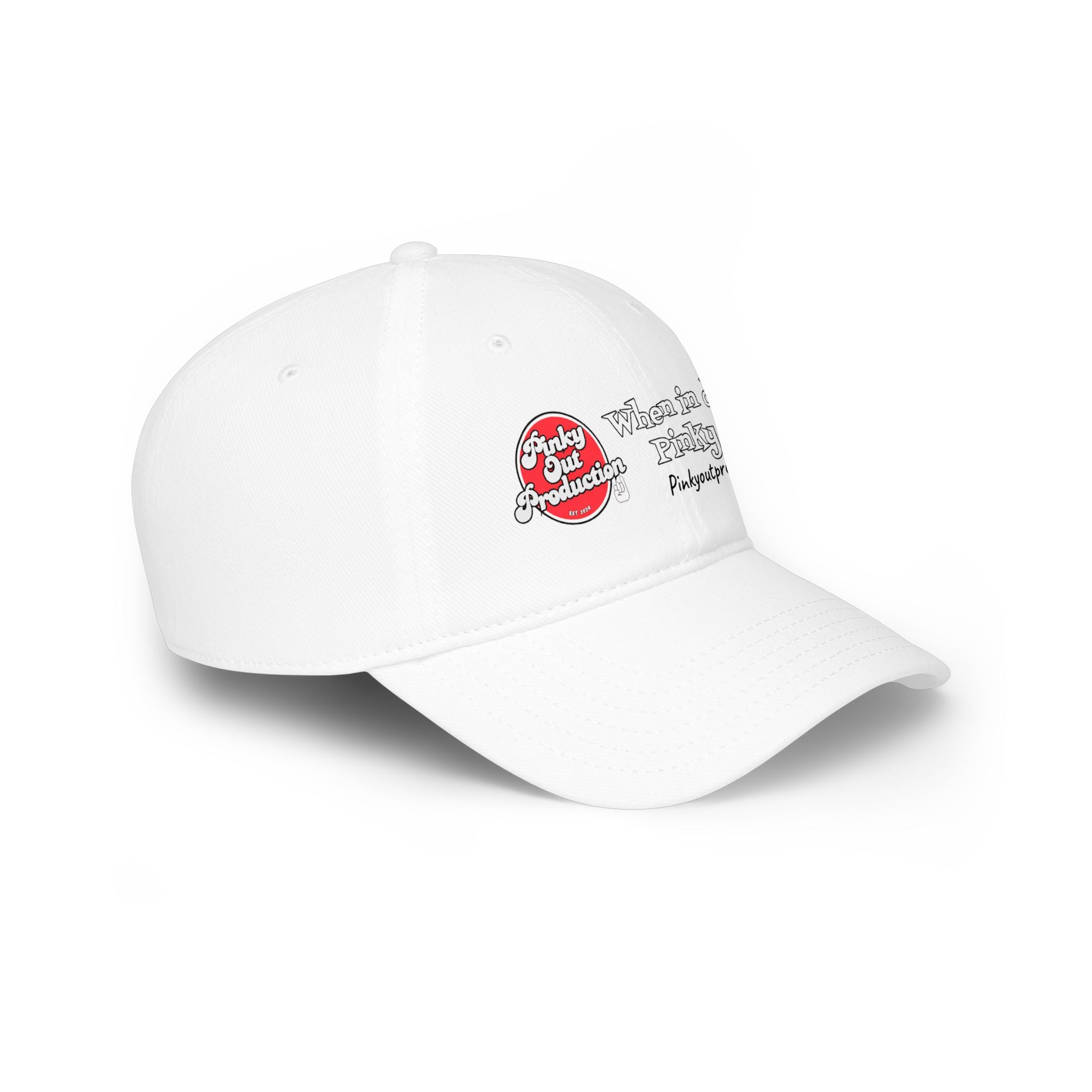 Low Profile Baseball Cap — "When In Doubt, Pinky Out" Logo Hat