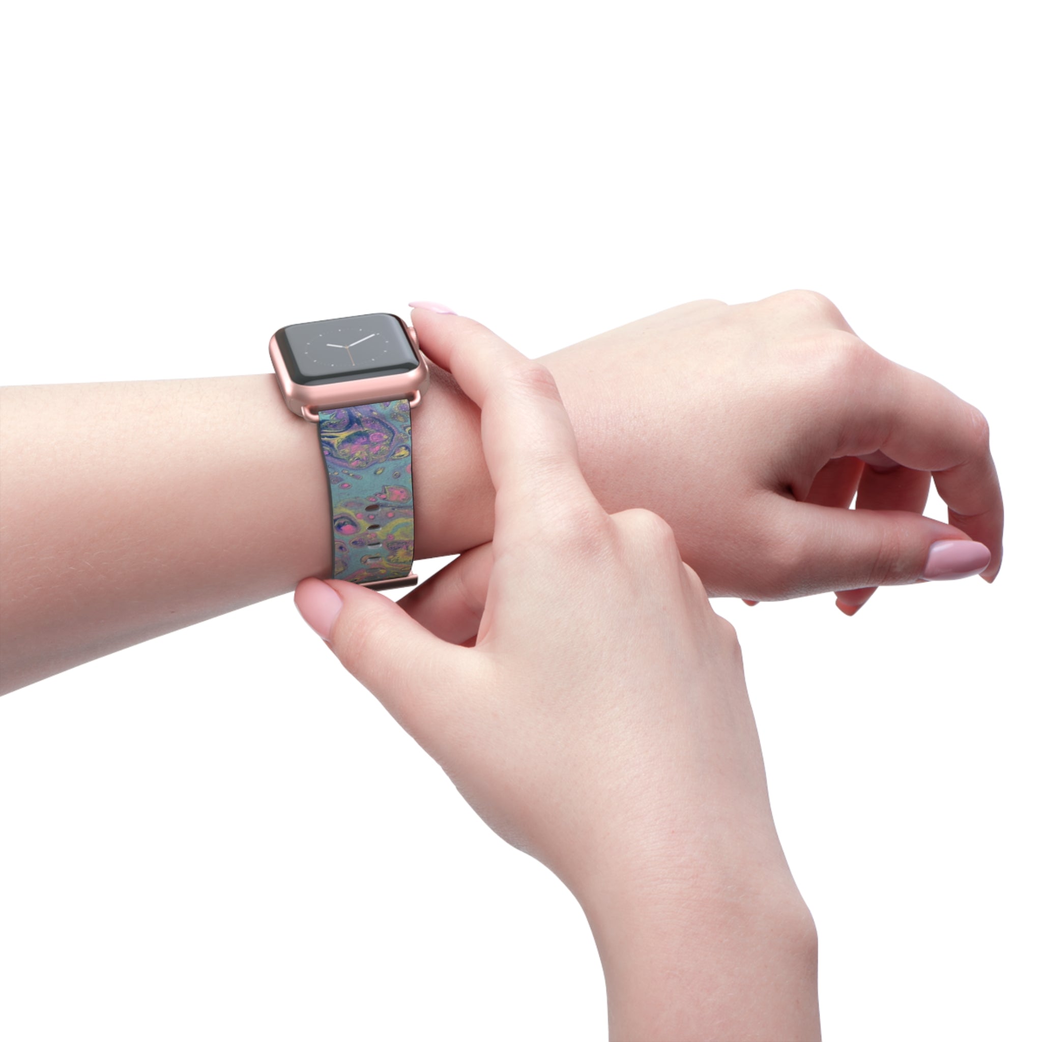 Colorful Fluid Art Apple Watch Strap