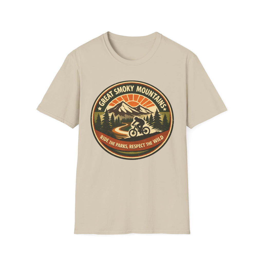 Great Smoky Mountains Bicycle T-Shirt – "Ride the Parks, Respect the Wild" Adventure Tee