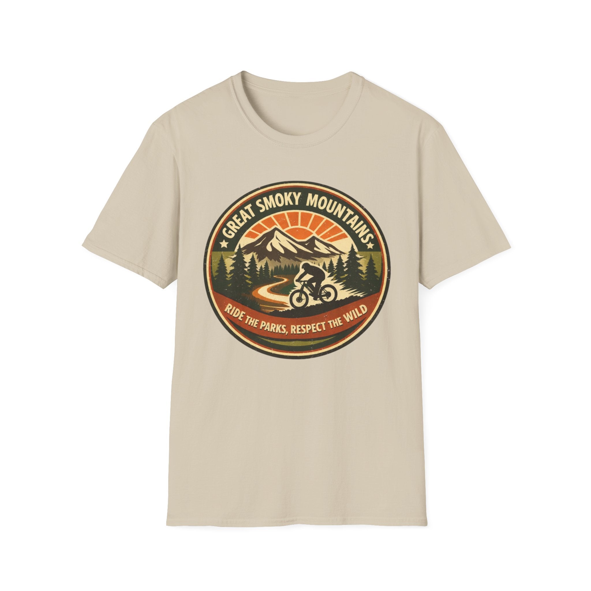 Great Smoky Mountains Bicycle T-Shirt – "Ride the Parks, Respect the Wild" Adventure Tee