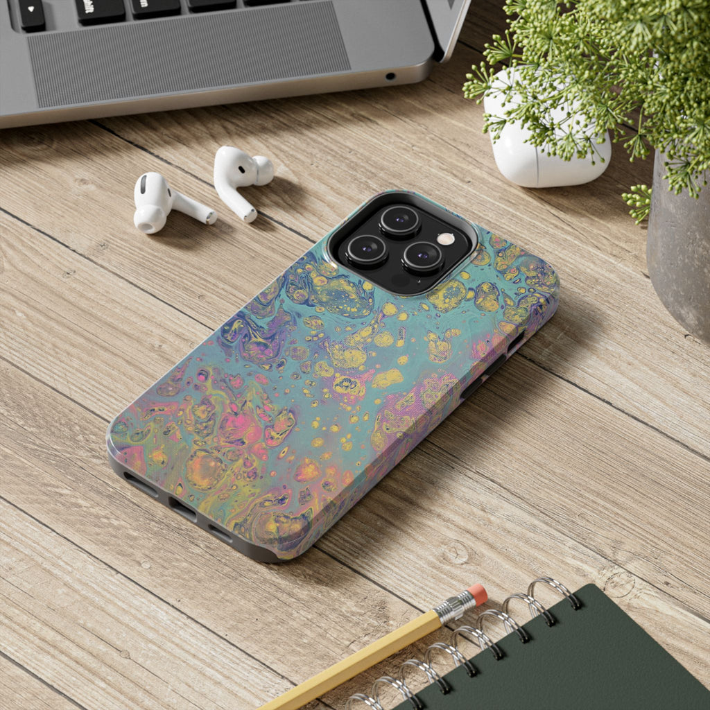 Marbled Pastel Tough Phone Case — Iridescent Fluid Art Protection