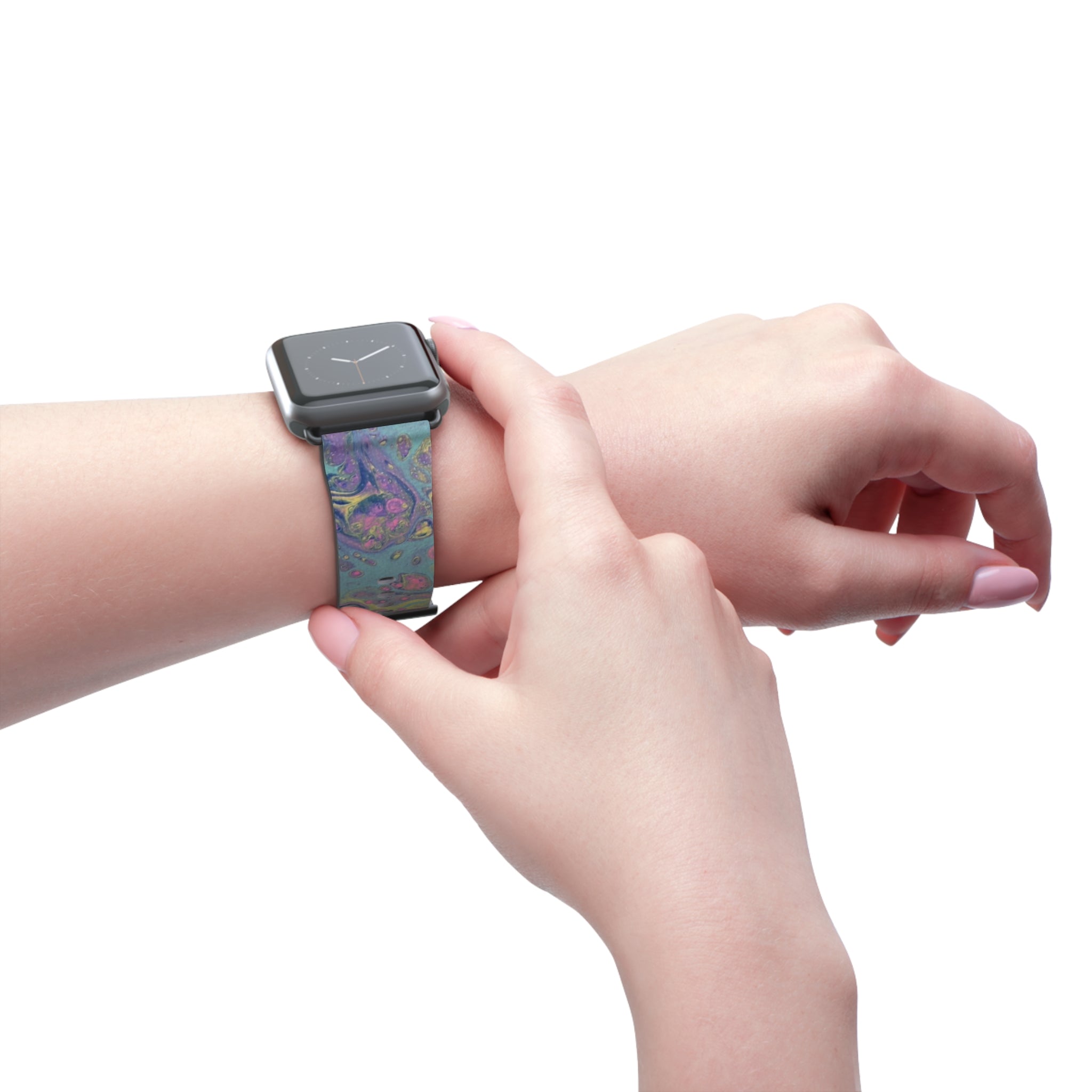 Colorful Fluid Art Apple Watch Strap