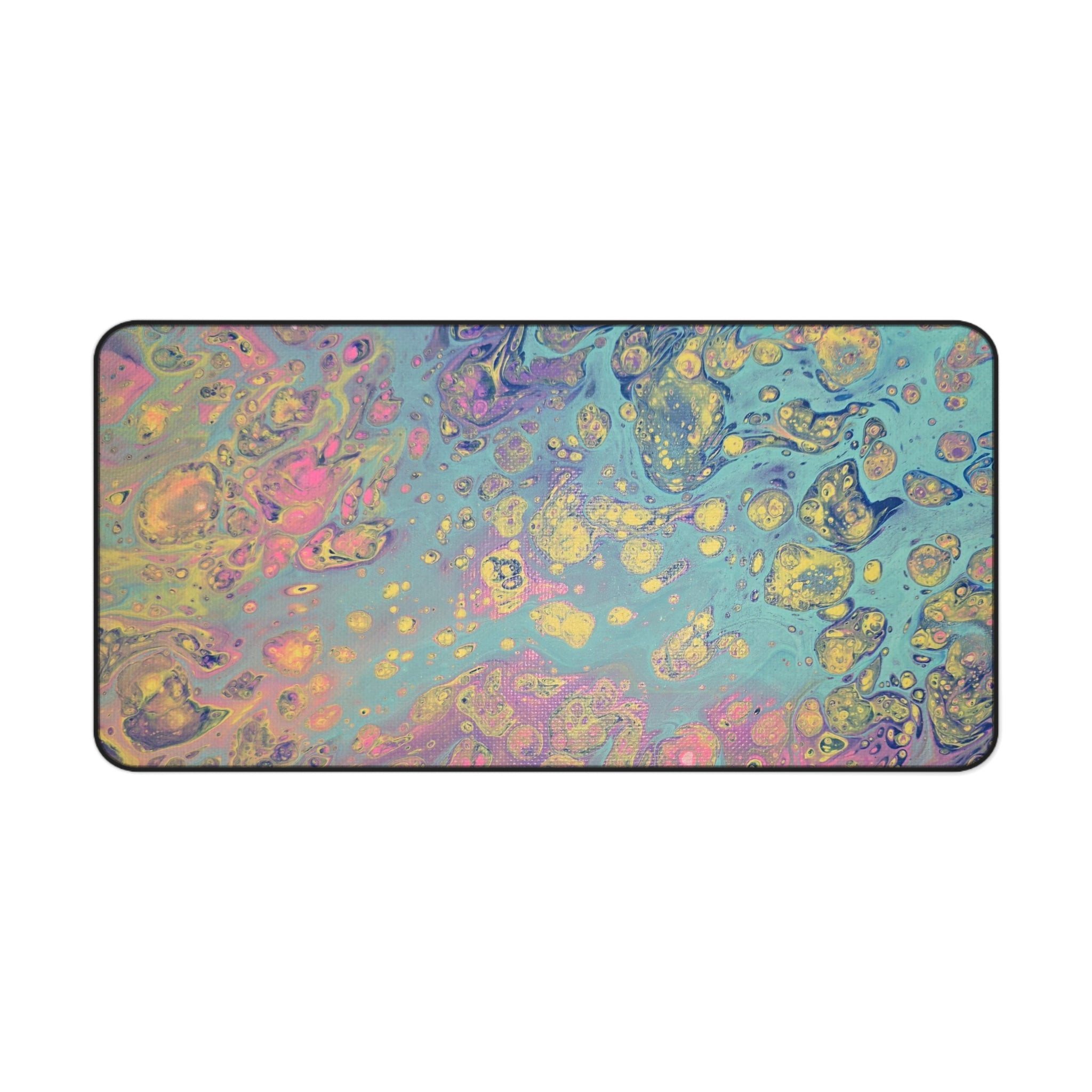 Abstract Pastel Marble Desk Mat — Iridescent Fluid Art Mouse Pad