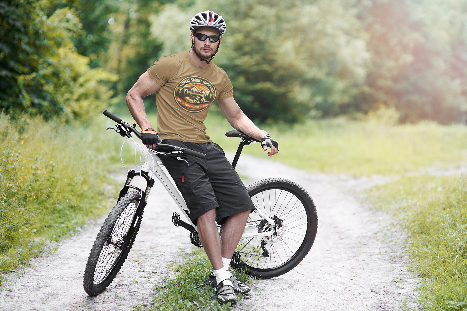 Great Smoky Mountains Bicycle T-Shirt – "Ride the Parks, Respect the Wild" Adventure Tee