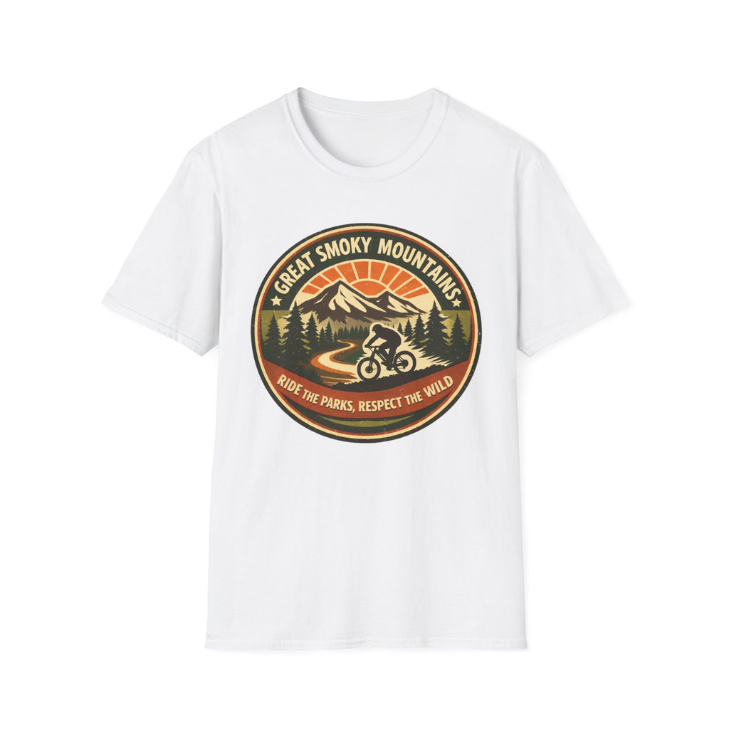 Great Smoky Mountains Bicycle T-Shirt – "Ride the Parks, Respect the Wild" Adventure Tee