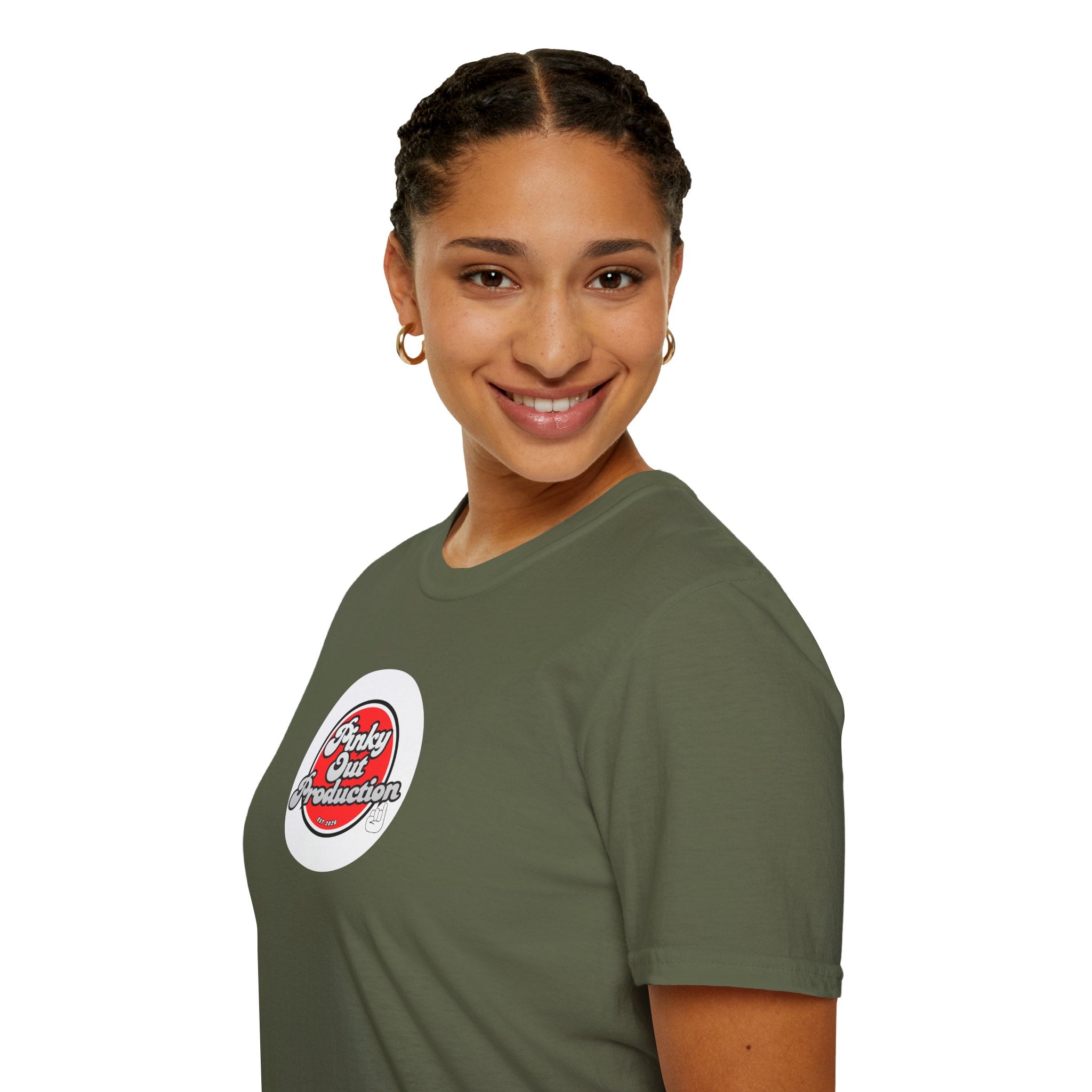 Retro Logo T-Shirt — "Pinky Out Productions" Graphic Tee