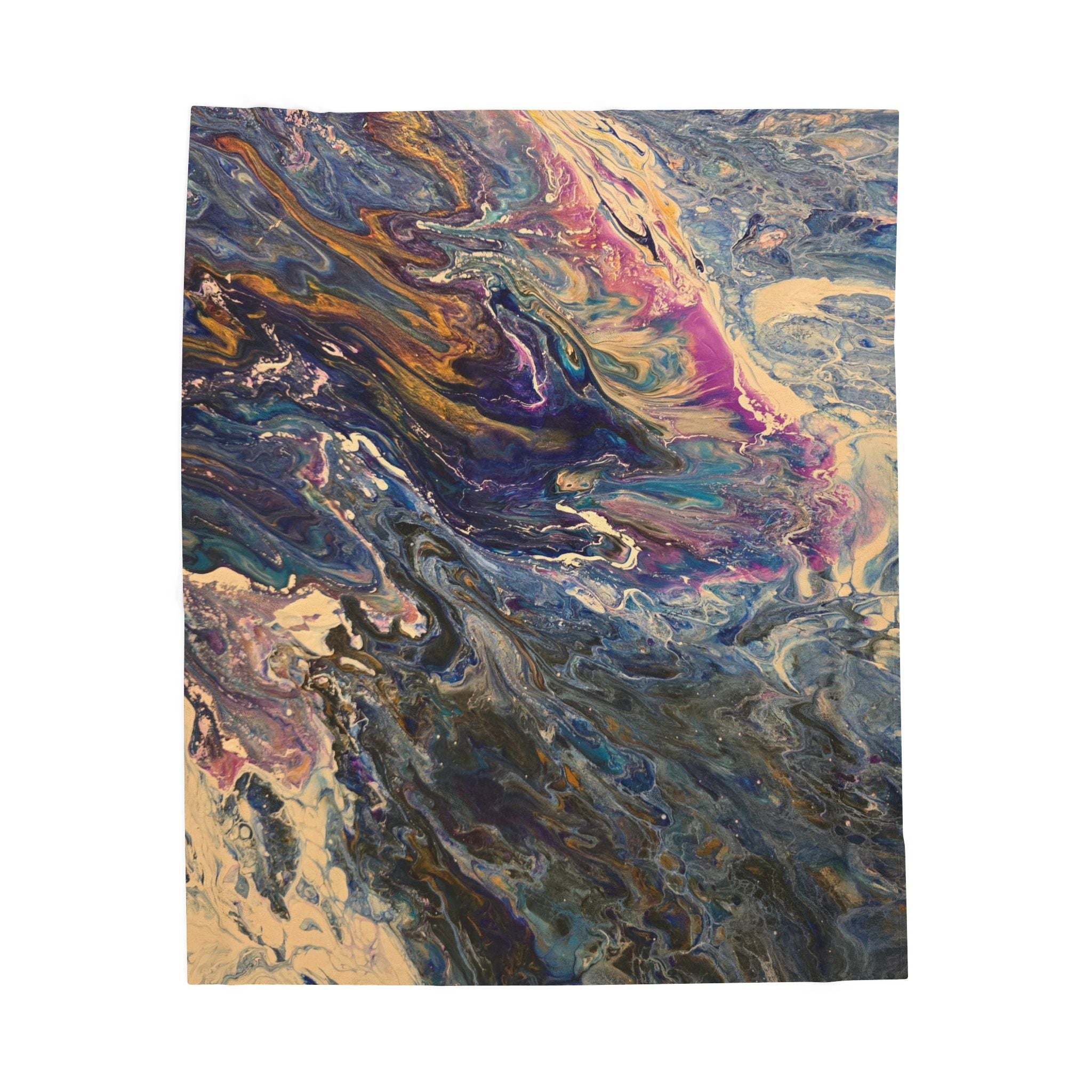 Abstract Galaxy Velveteen Plush Blanket – Marble Swirl Cozy Throw