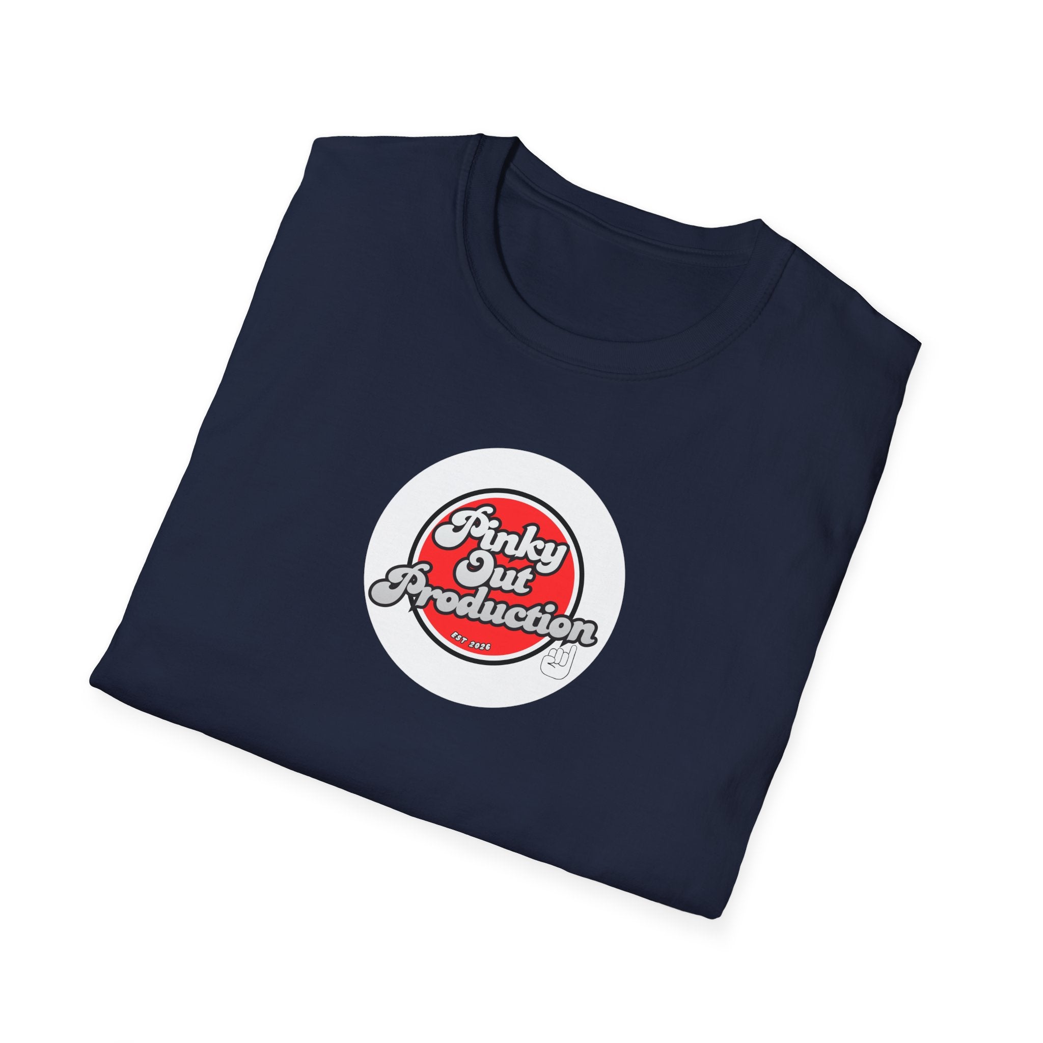 Retro Logo T-Shirt — "Pinky Out Productions" Graphic Tee