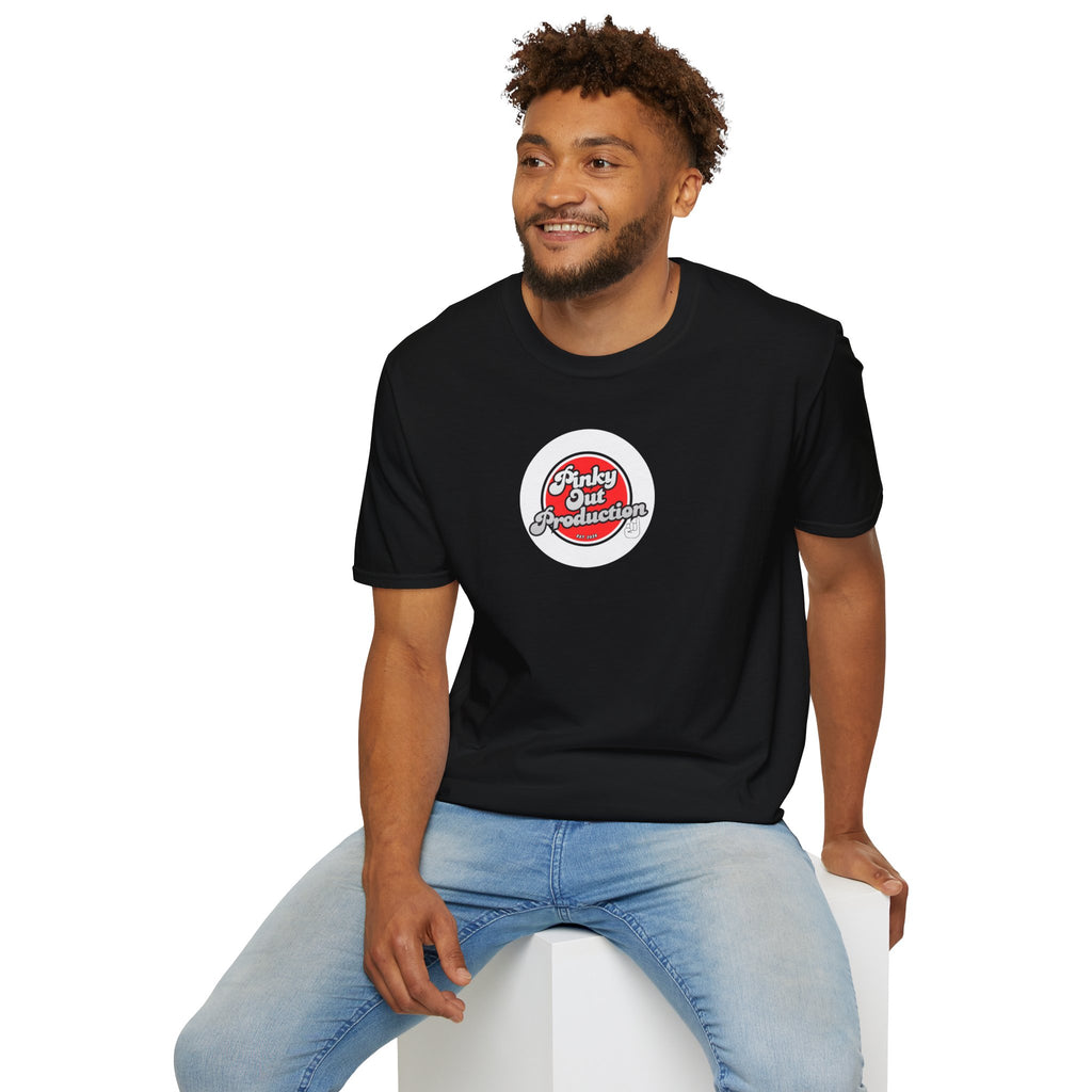 Retro Logo T-Shirt — "Pinky Out Productions" Graphic Tee