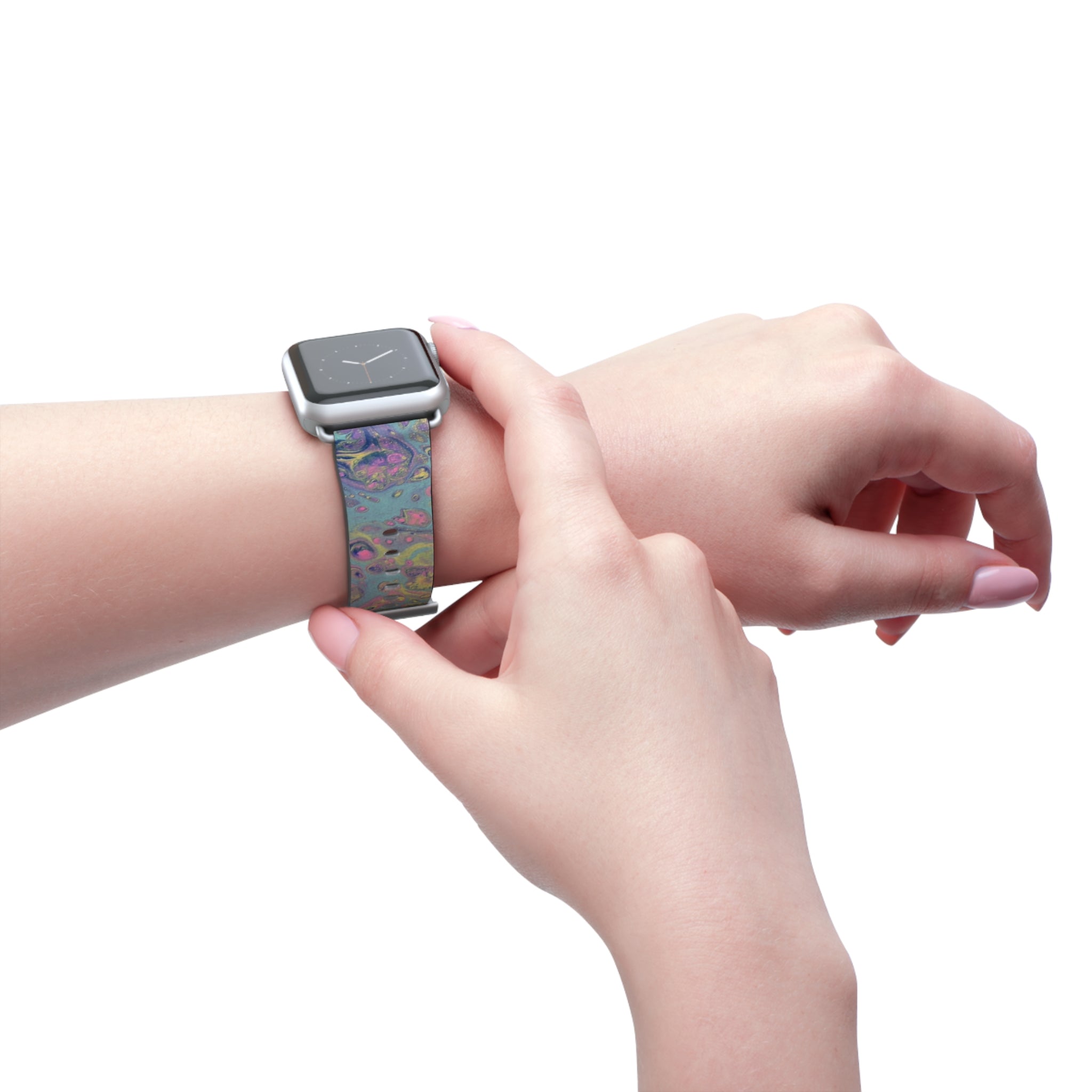 Colorful Fluid Art Apple Watch Strap
