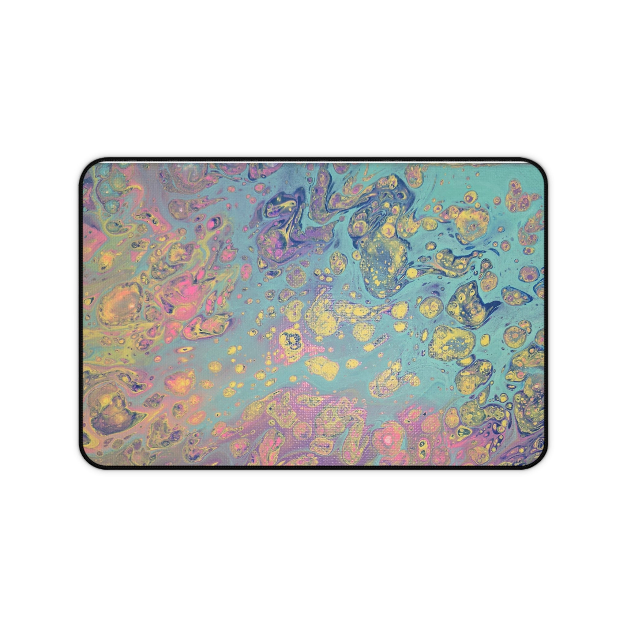 Abstract Pastel Marble Desk Mat — Iridescent Fluid Art Mouse Pad
