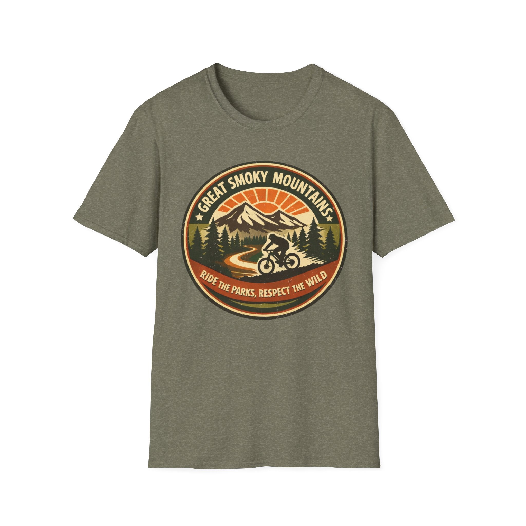 Great Smoky Mountains Bicycle T-Shirt – "Ride the Parks, Respect the Wild" Adventure Tee