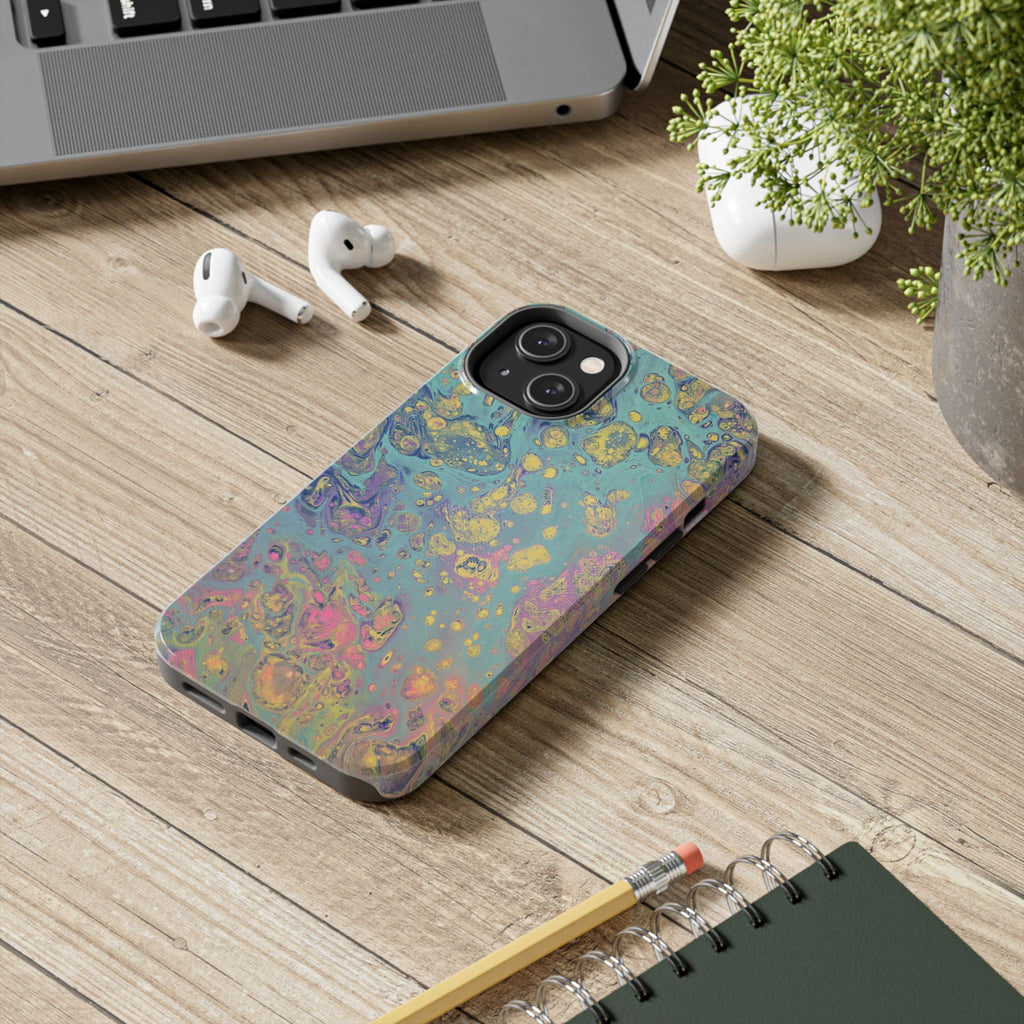 Marbled Pastel Tough Phone Case — Iridescent Fluid Art Protection