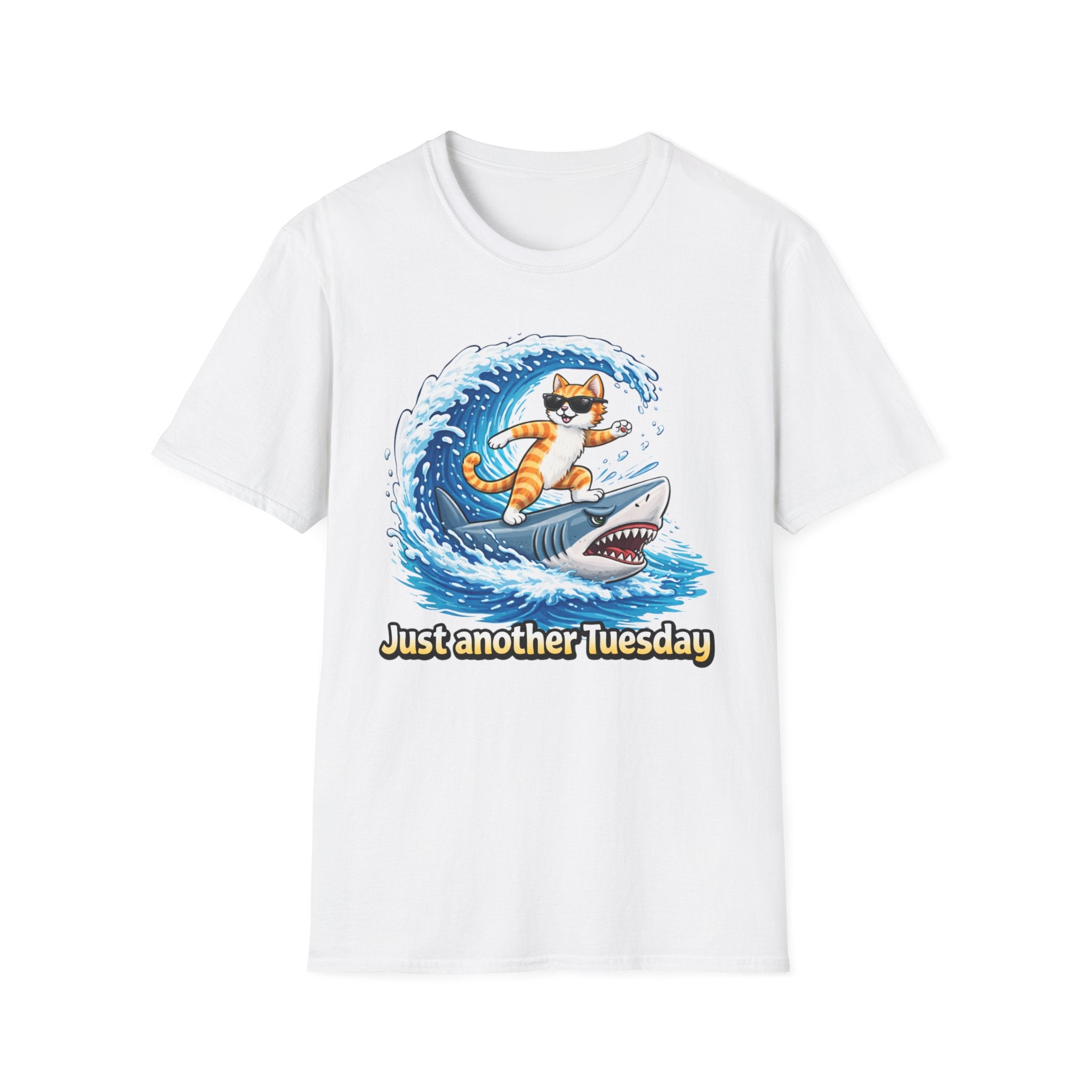 Just Another Tuesday Cat Surfing T-Shirt