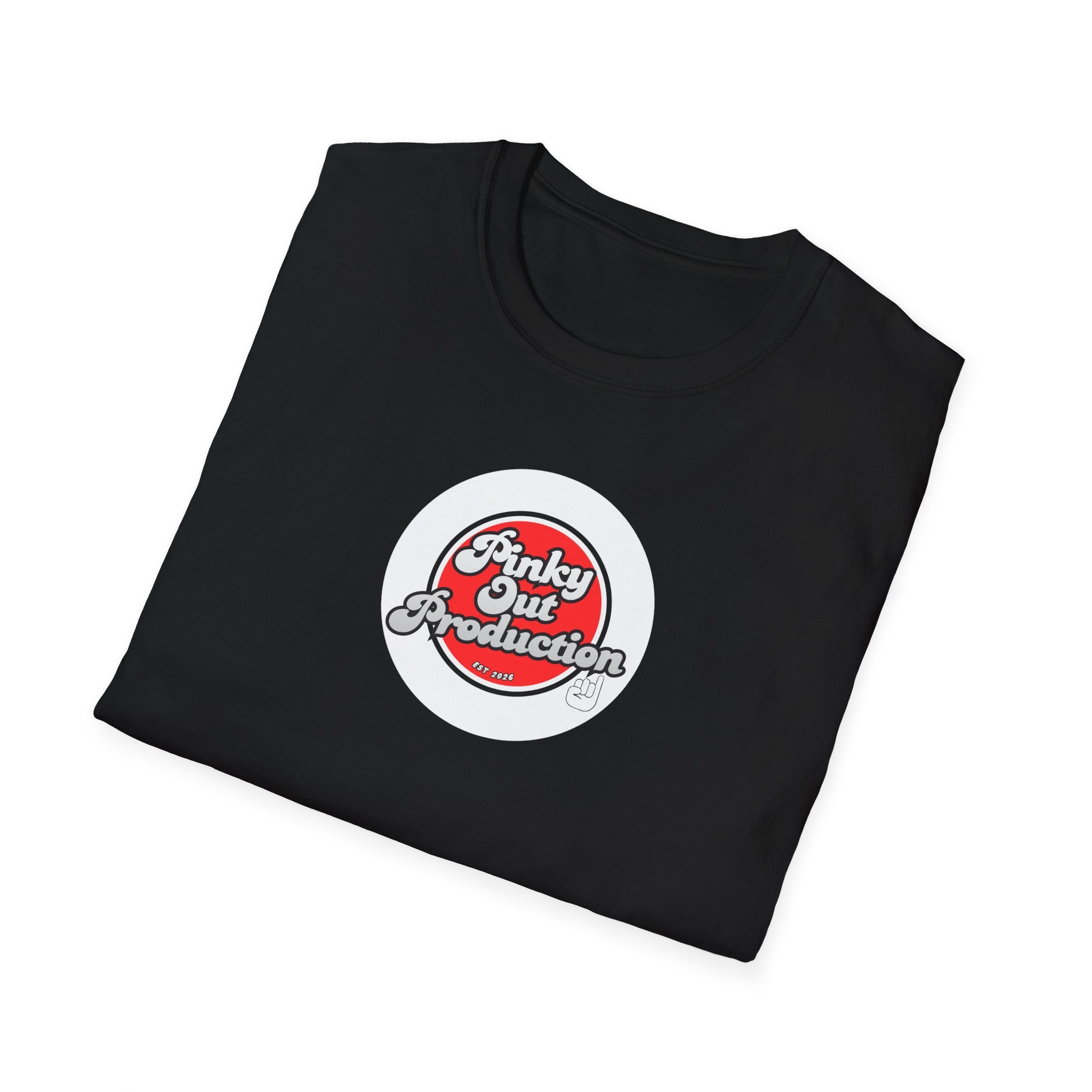 Retro Logo T-Shirt — "Pinky Out Productions" Graphic Tee