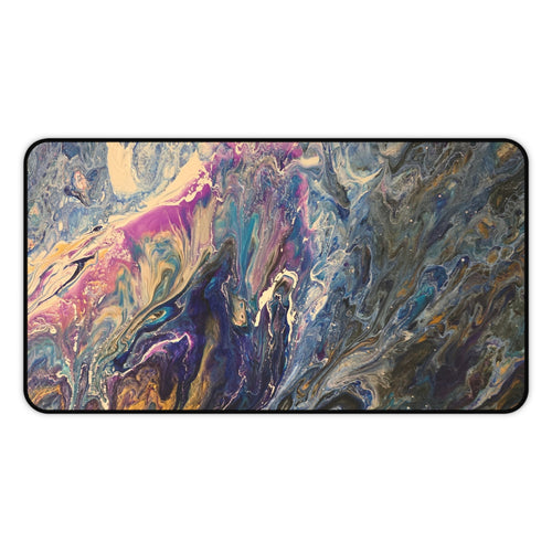 Abstract Fluid Art Desk Mat — Colorful Marbleized Mousepad for Office & Gaming