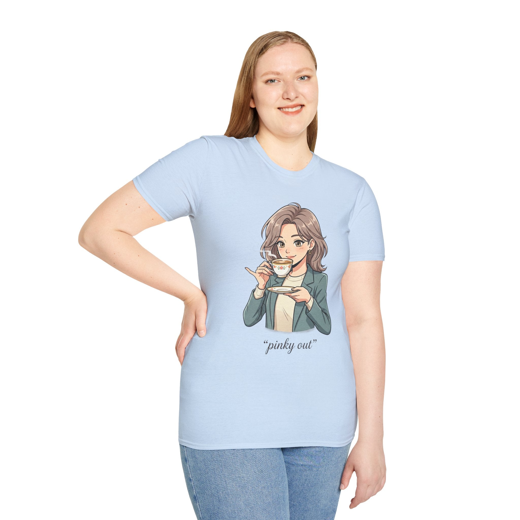 Tea Lover T‑Shirt — "pinky out" Anime Tea Drinking Graphic Tee