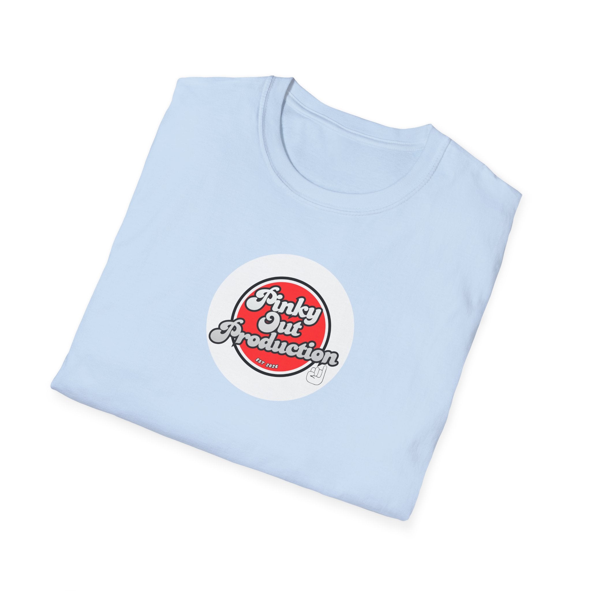 Retro Logo T-Shirt — "Pinky Out Productions" Graphic Tee