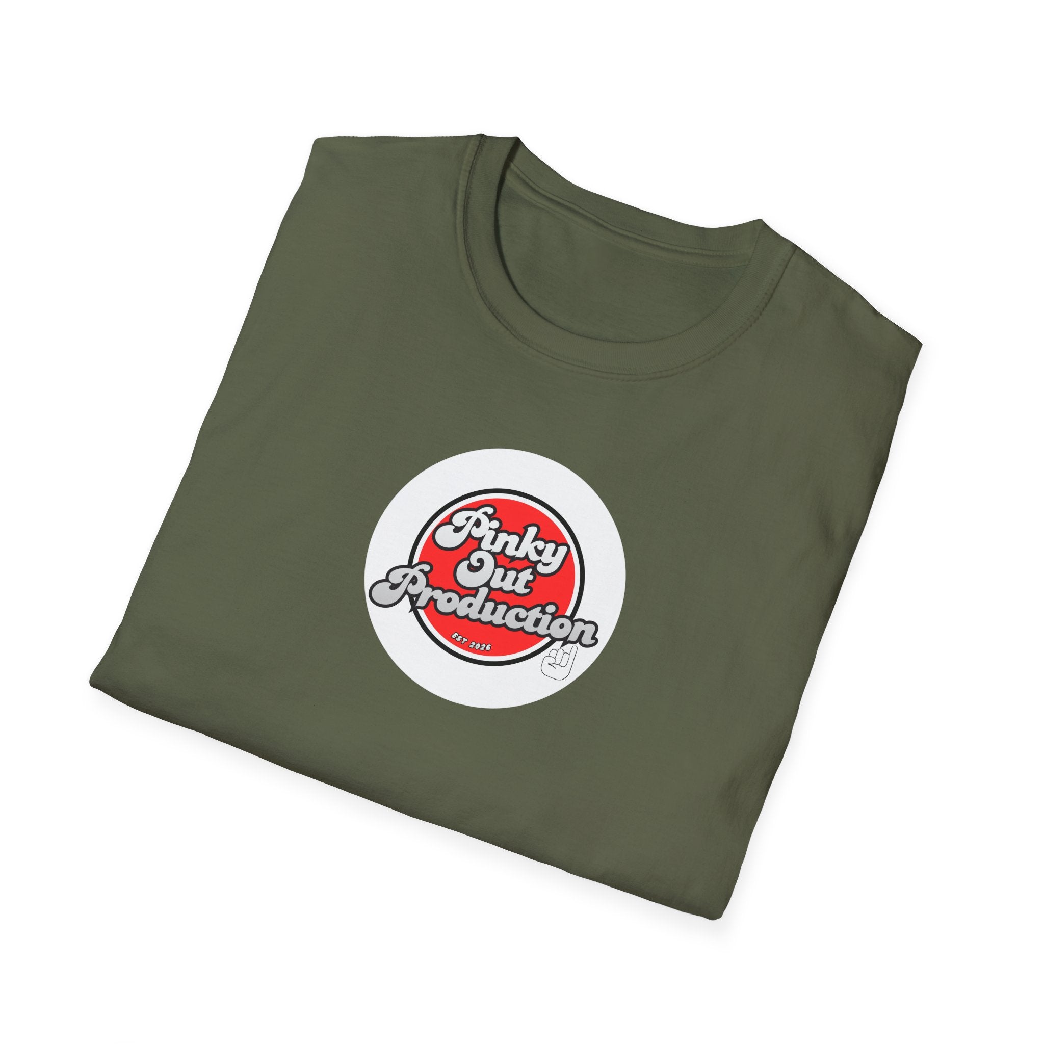 Retro Logo T-Shirt — "Pinky Out Productions" Graphic Tee